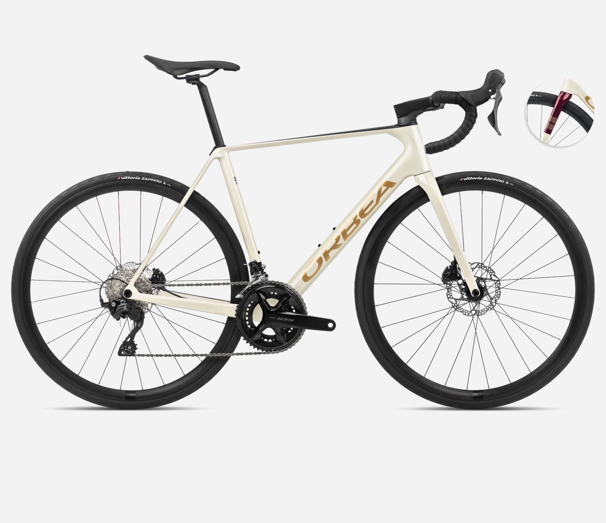 ORBEA | Orca M30 - 105 Carbon Road Bike - 2024 - Ivory White / Burgandy Gloss