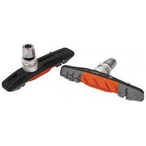 QUAXAR - Threaded type Brake shoe for V-brake 72mm (Black Aluminum holder & Triple function pads)