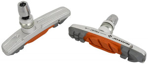 QUAXAR - Threaded type Brake shoe for V-brake 72mm (Silver Aluminum holder & Triple function pads)