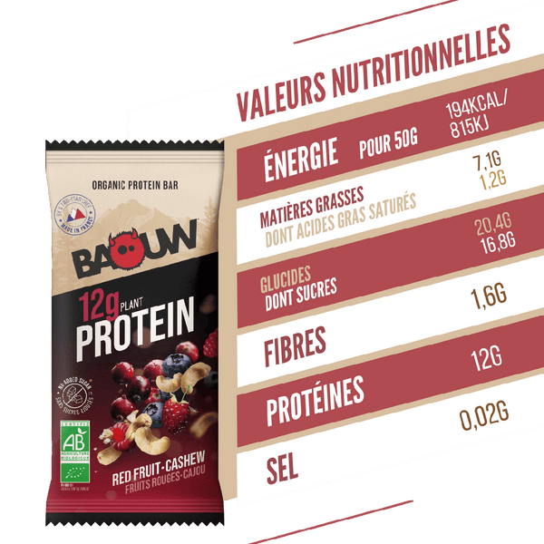 BAOUW | Protein Bars - Red Fruit/Cashew - 50g
