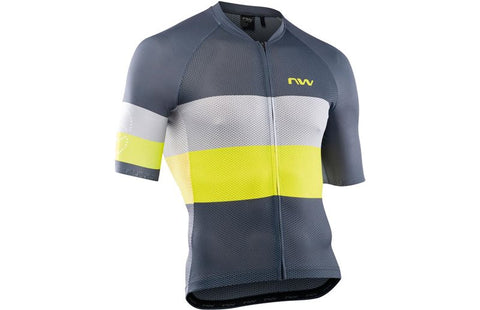NORTHWAVE | Blade Air short sleeve jersey - Dark Grey/Yellow Fluo