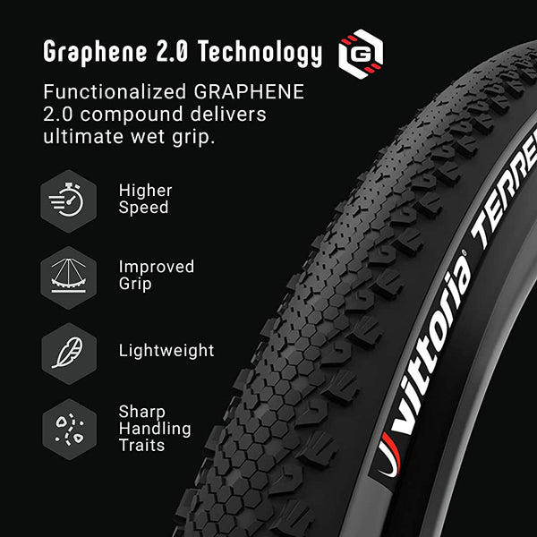 VITTORIA - Terreno Dry Gravel tyre ( Full Black) Graphene 2.0 Rigid beads 700x38C