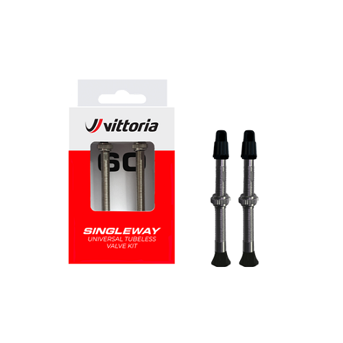 VITTORIA - Brass tubeless valves set of 2 (Silver)