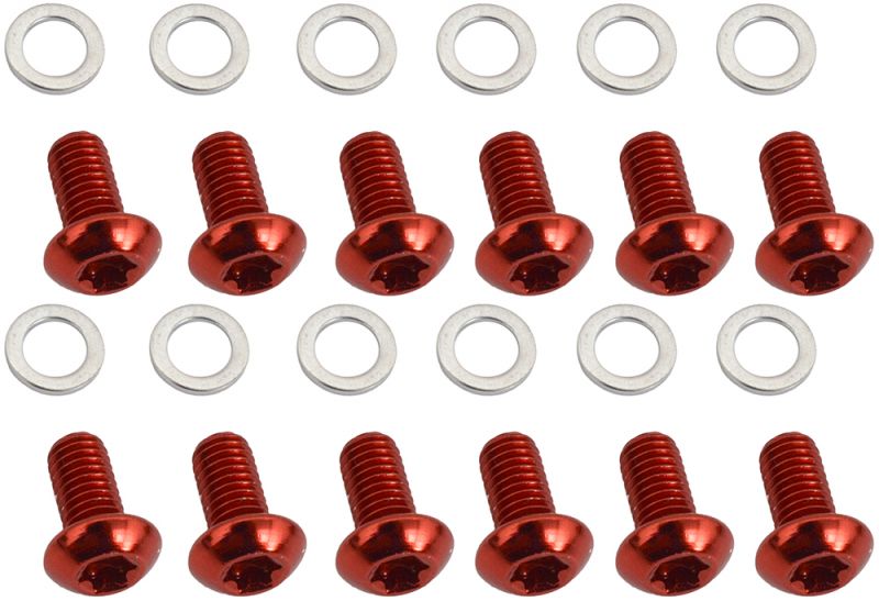 QUAXAR - 12 x Stainless Steel rotor bolts (RED)