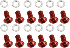 QUAXAR - 12 x Stainless Steel rotor bolts (RED)