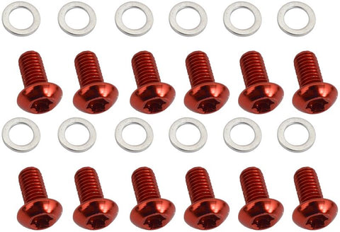 QUAXAR - 12 x Stainless Steel rotor bolts (RED)