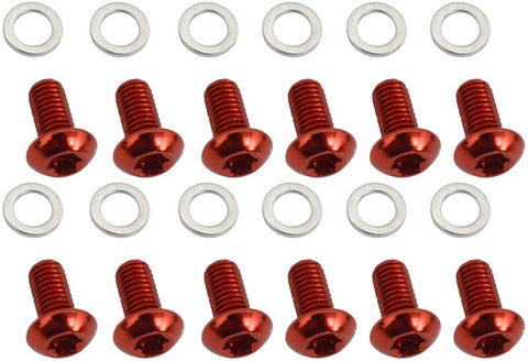 QUAXAR - 12 x Stainless Steel rotor bolts (RED)