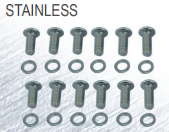 QUAXAR - 12 x Stainless Steel rotor bolts (Silver)