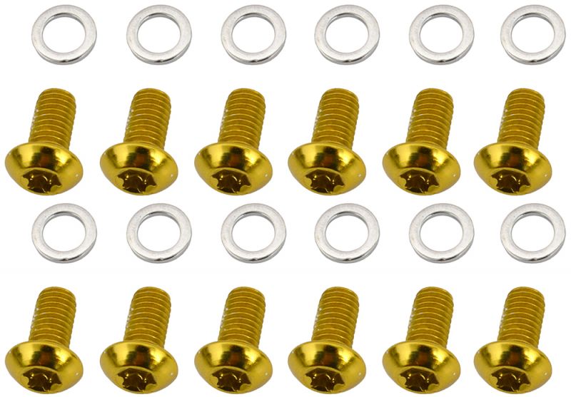 QUAXAR - 12 x Stainless Steel rotor bolts (Gold)