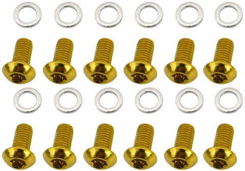 QUAXAR - 12 x Stainless Steel rotor bolts (Gold)