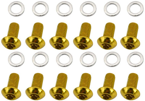 QUAXAR - 12 x Stainless Steel rotor bolts (Gold)
