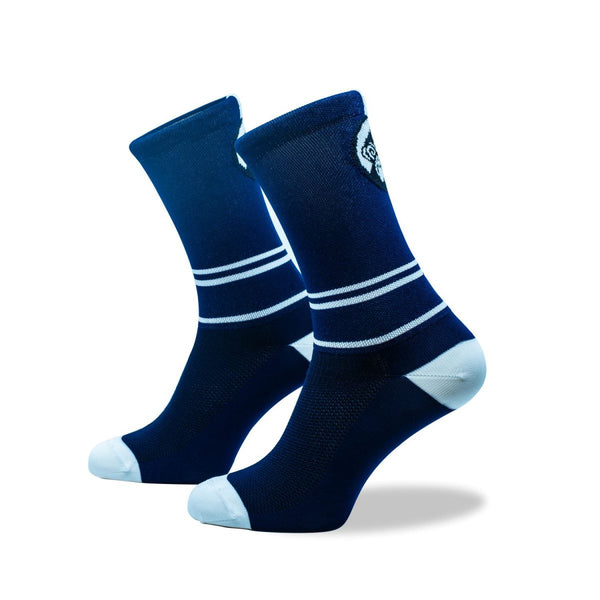 GRUMPY MONKEY - Knitted Socks (Navy/White Stripe)