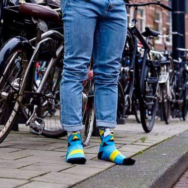 GRUMPY MONKEY - Knitted Socks (Tuxedo Yellow)