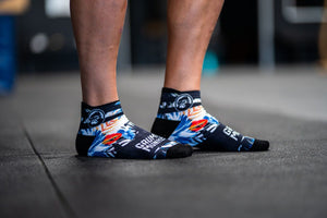 GRUMPY MONKEY - Short Premium Printed Socks (Blue Crush)