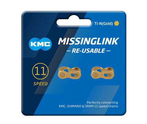 KMC - 11spd MissingLink Re-Usable TI-Gold