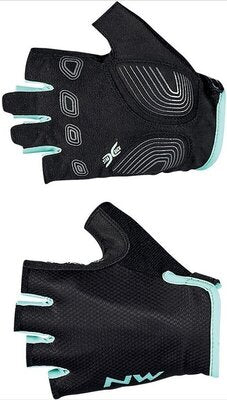 NORTHWAVE - Active women short finger gloves (black/Light Blue)